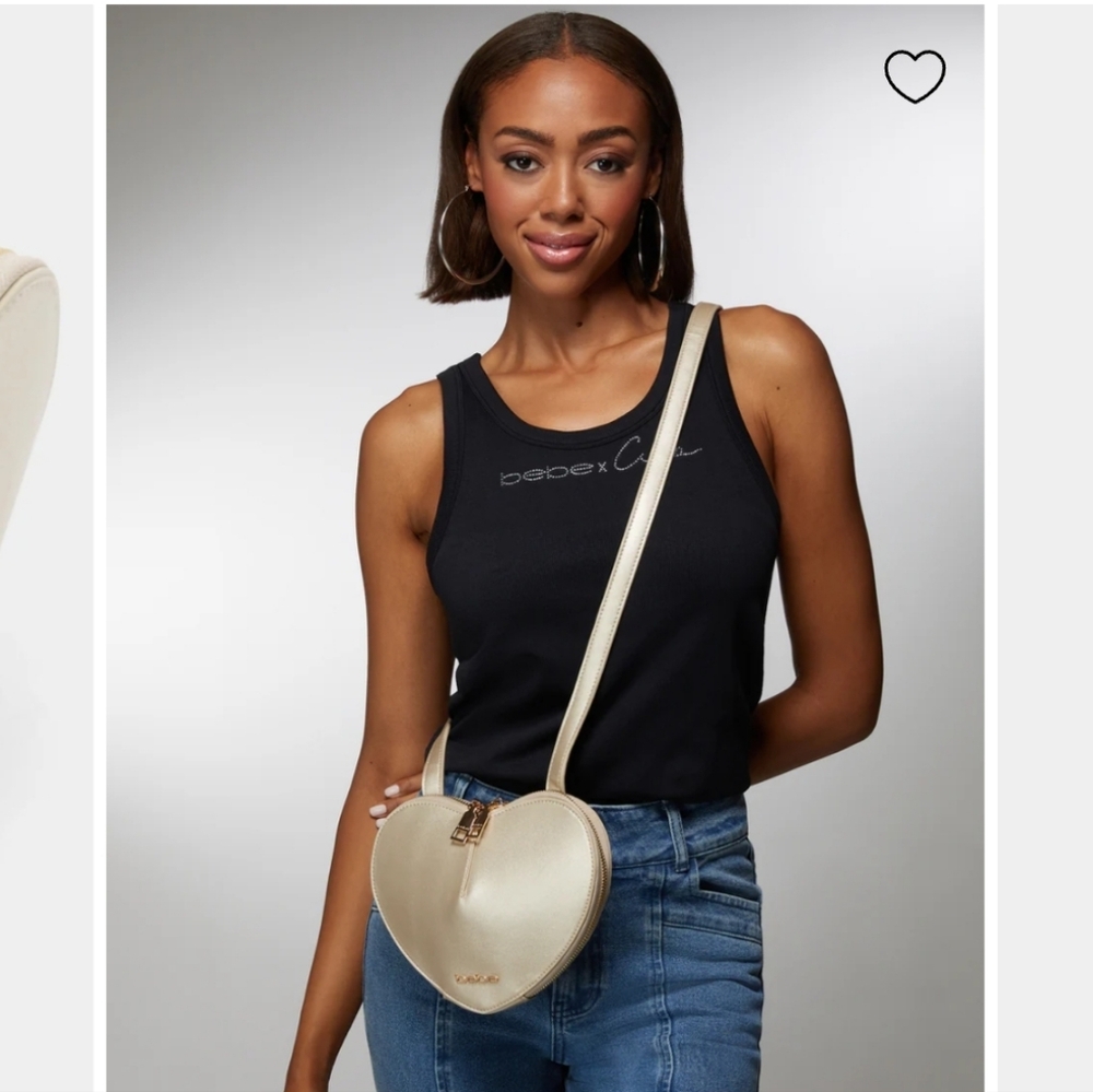 Bebe Gold Heart Crossbody